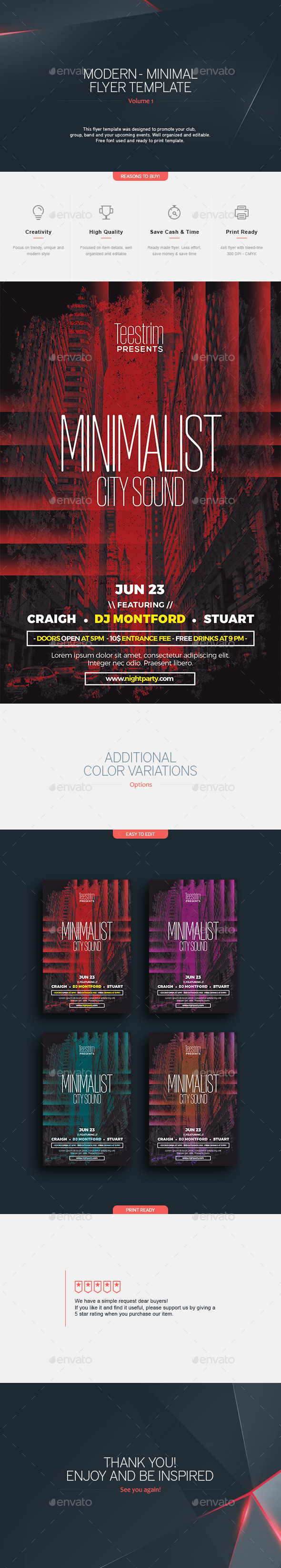 Minimal City Sound - Flyer Template - Clubs & Parties Events