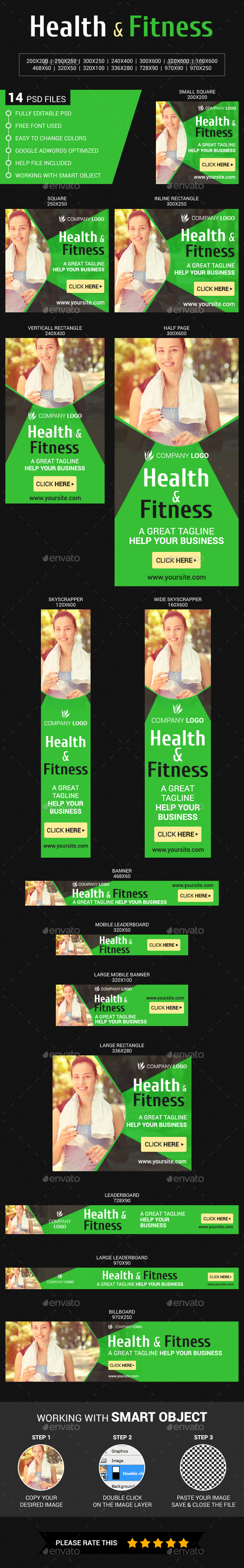 Health & Fitness_2 - Banners & Ads Web Elements