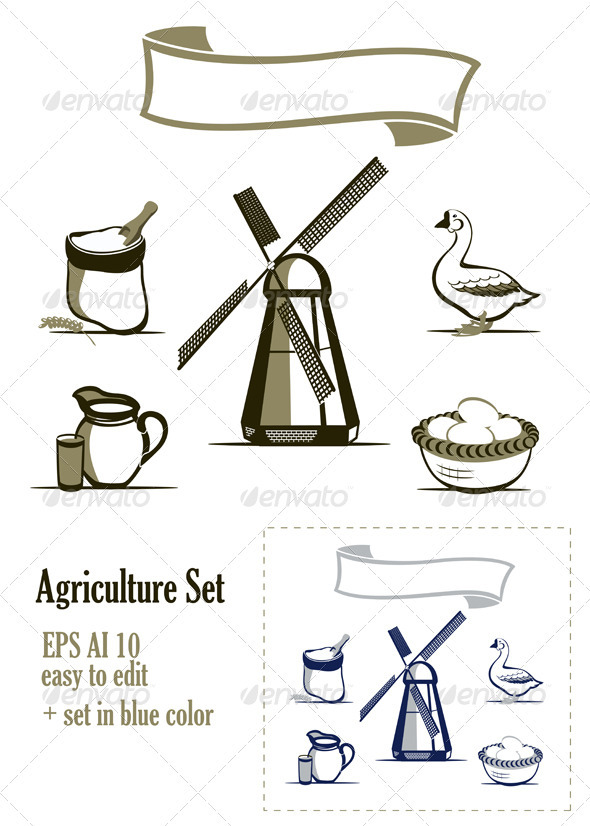 Agriculture Design Elements Set