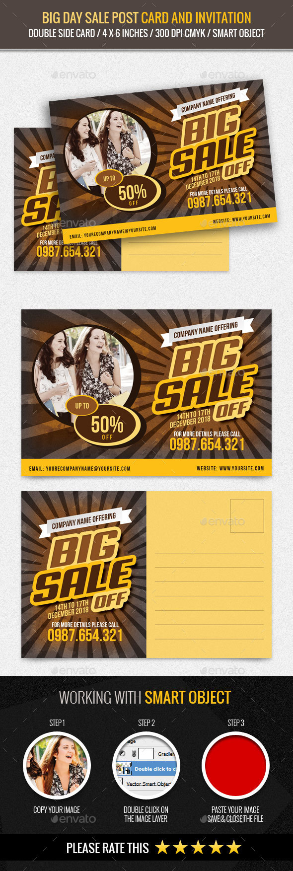 Big Day Sale Post Card Template Big Day Sale Post Card Template