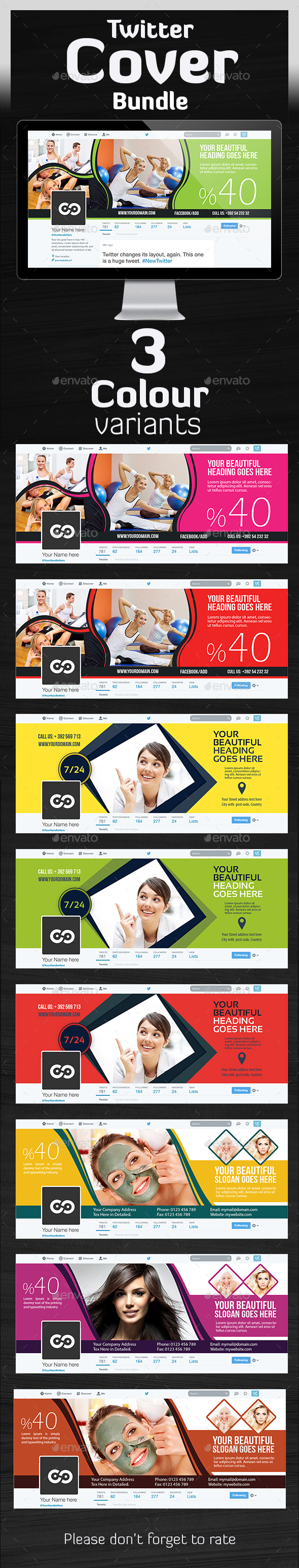 Twitter Header Bundle - Twitter Social Media