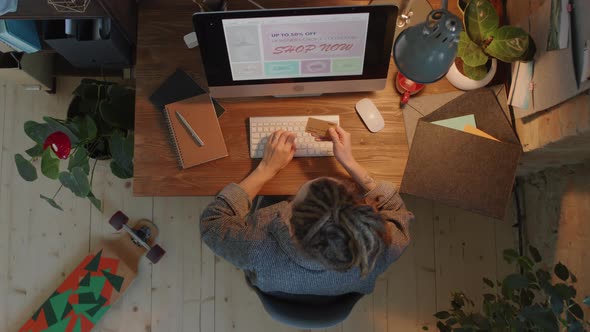 Woman Shopping Online From Home alt