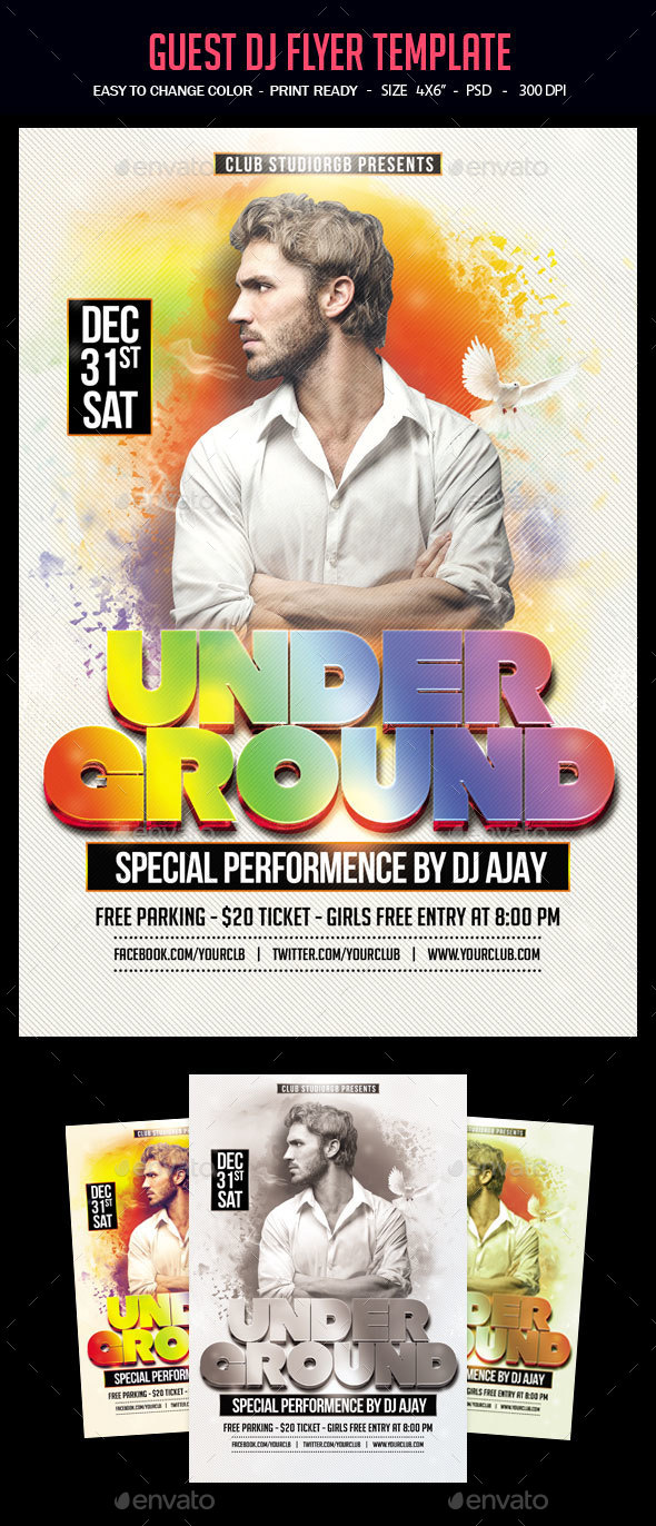 Guest Dj Flyer Template - Clubs & Parties Events