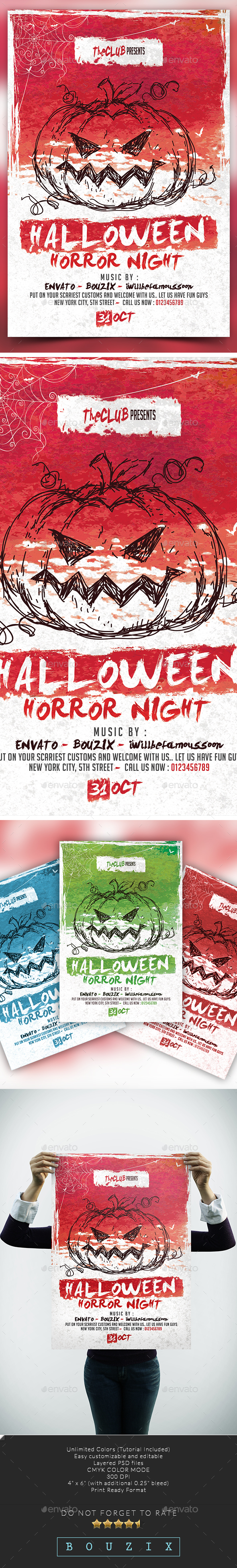 Halloween Horror Night - Flyers Print Templates
