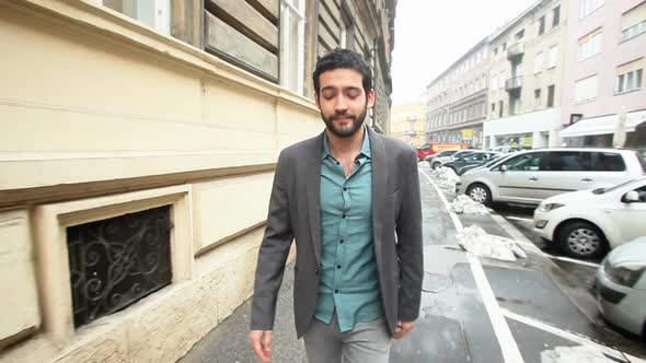 Handsome Young Man Walking alt