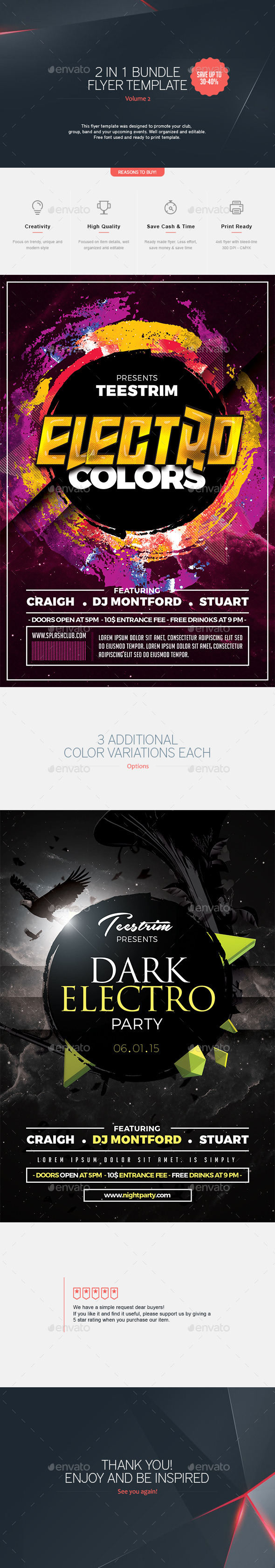 2 in 1 - Flyer Bundle V.2 - Clubs & Parties Events