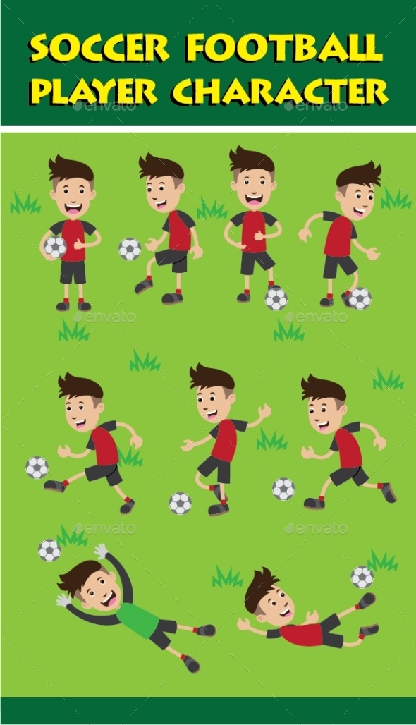 Soccer Football Player Character - People Characters