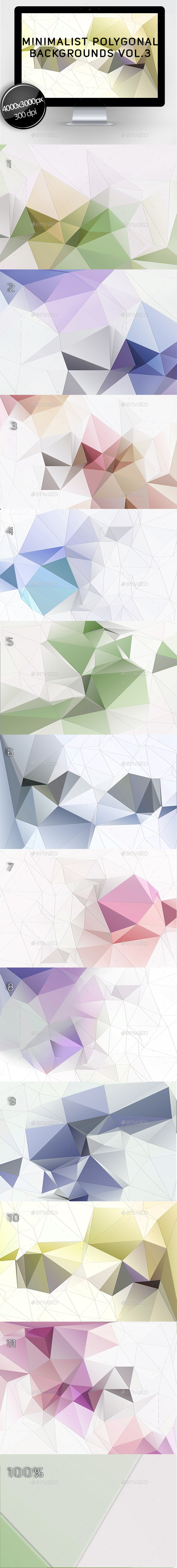 Minimalist Polygonal Backgrounds Vol.3 - Abstract Backgrounds