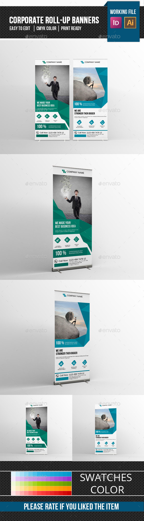 Corporate Roll-Up Banner-V06 - Signage Print Templates