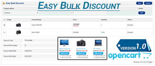 Opencart Easy Bulk Discount