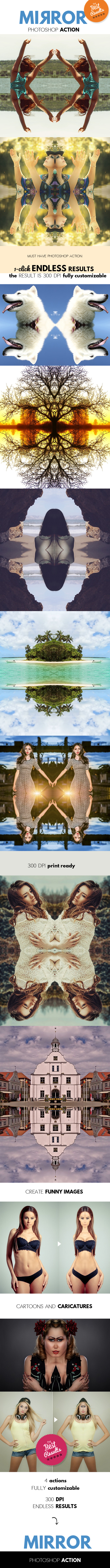 Mirror Reflection Photoshop Action - Photo Effects Actions