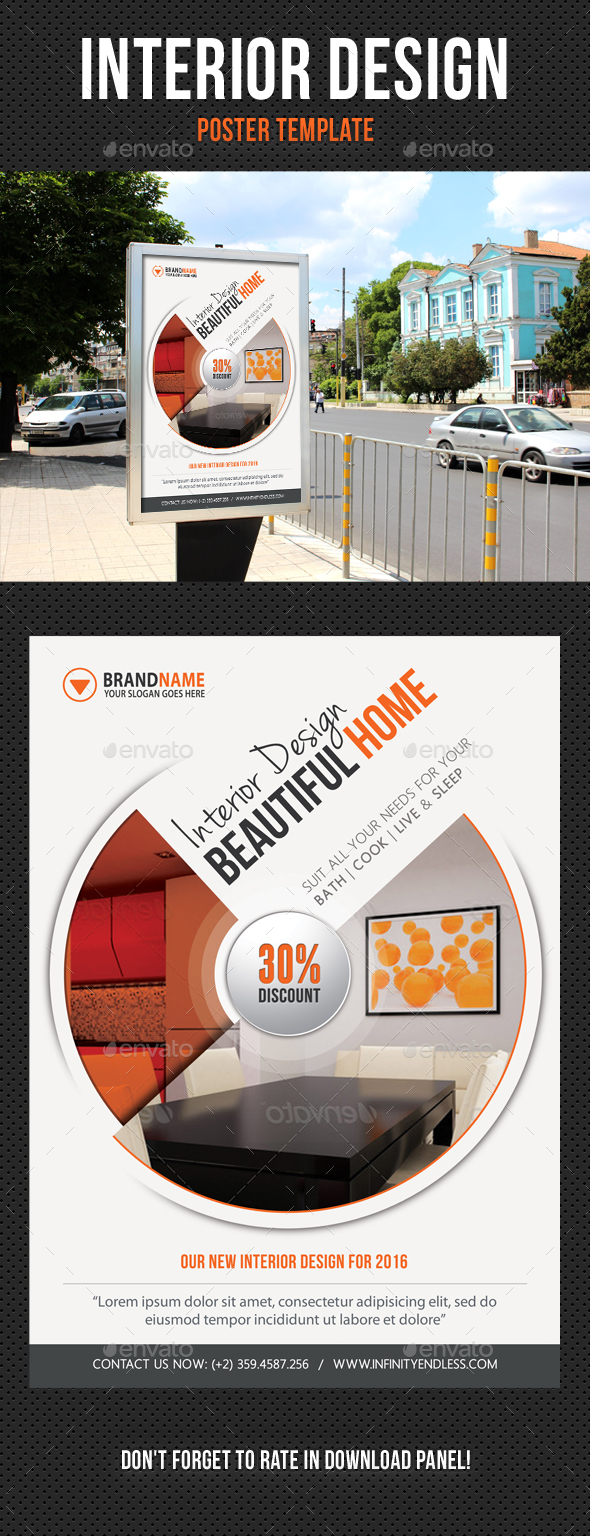 Interior Design Poster Template V03 - Signage Print Templates