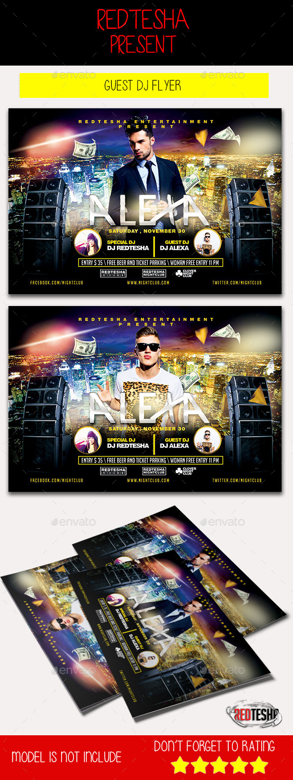 Guest DJ Flyer - Clubs & Parties Events