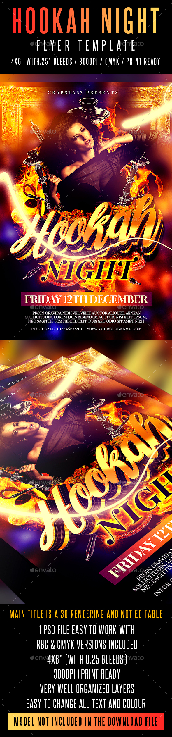 Hookah Night Flyer Template - Clubs & Parties Events