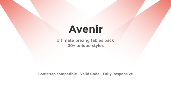 Avenir - 21 Unique & Responsive Pricing Tables Pack - CodeCanyon Item for Sale