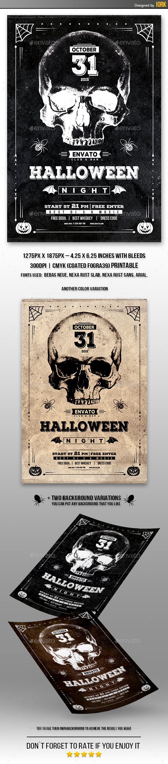 Vintage Halloween Night Flyer