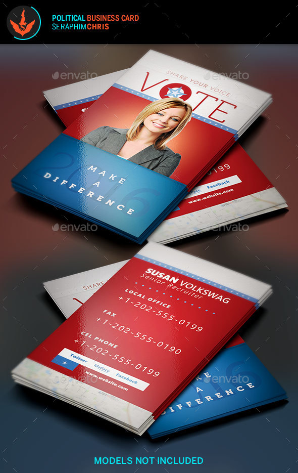 Vote: Political Business Card Template - Corporate Business Cards