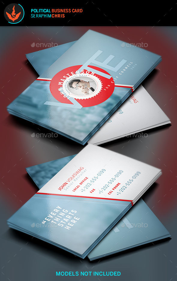 Political Business Card Template 7 - Corporate Business Cards