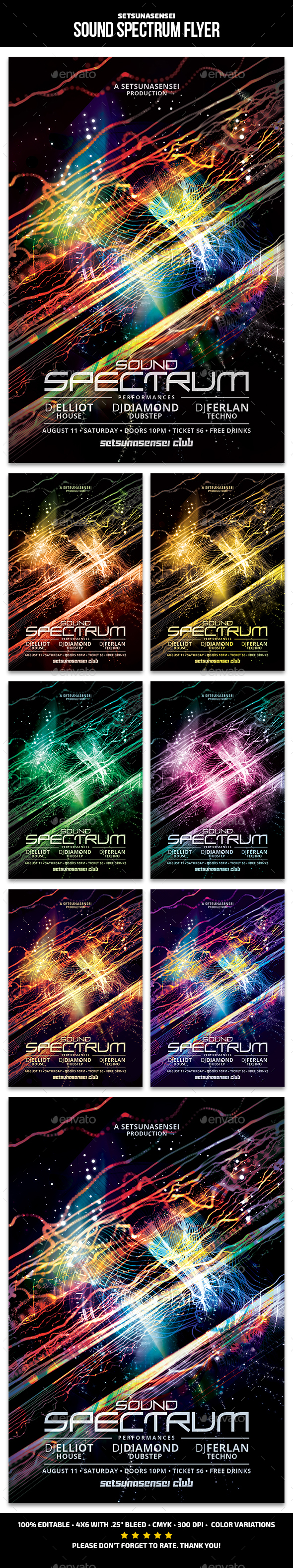 Sound Spectrum Flyer - Clubs & Parties Events