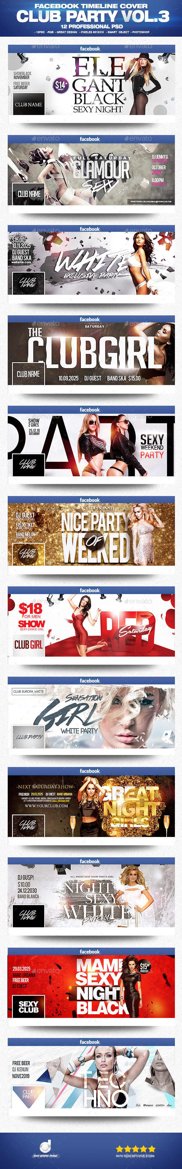 Facebook Timeline Cover Package Club Party Vol.3 - Facebook Timeline Covers Social Media