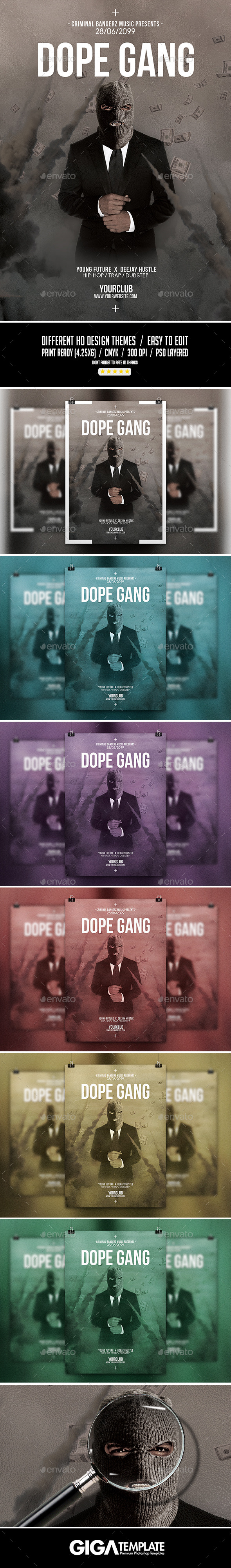 Dope Gang 2 | Futuristic Movie Flyer PSD Template - Events Flyers