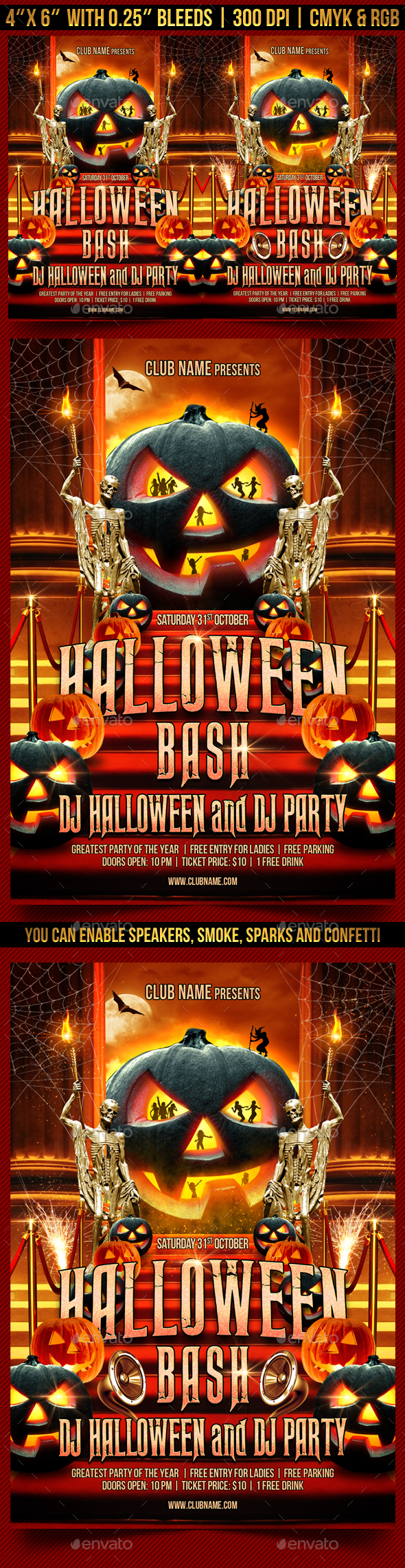 Halloween Bash Flyer Template - Clubs & Parties Events