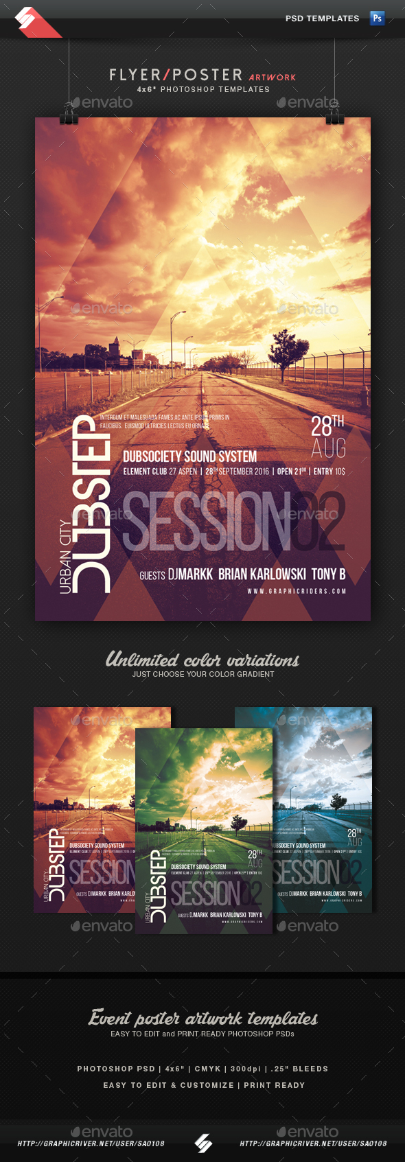Urban City Dubstep 2 - Party Flyer Template - Clubs & Parties Events
