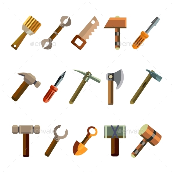Building Instrument Icons Set Building Instrument Icons Set