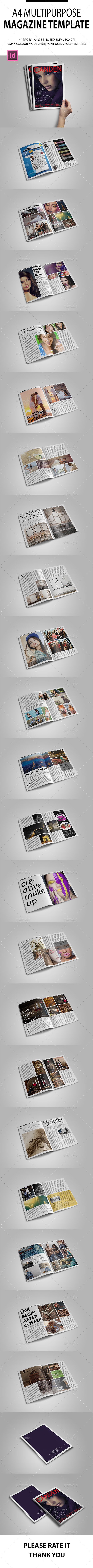 A4 Multipurpose Magazine Template - Magazines Print Templates
