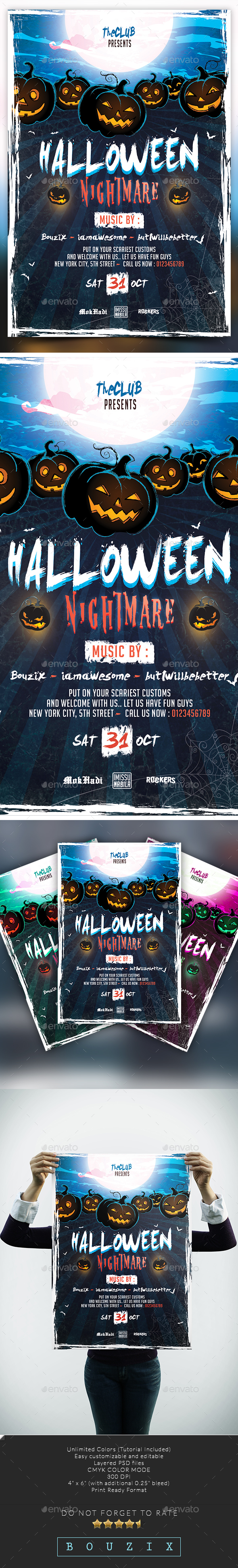 Halloween Nightmare - Flyers Print Templates