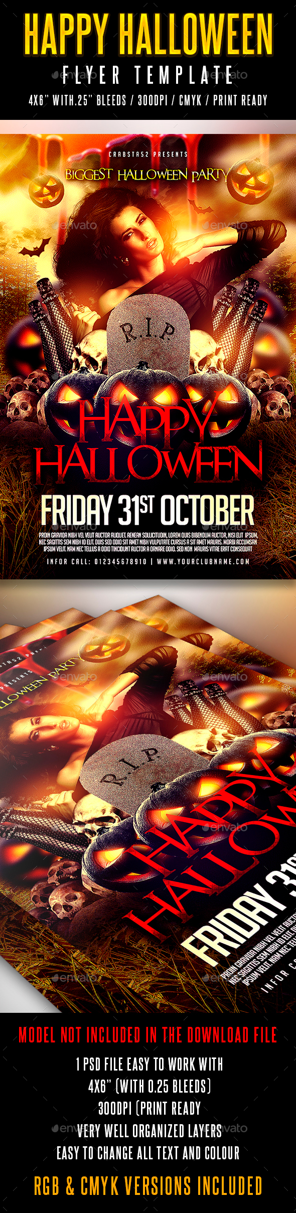 Happy Halloween Flyer Template - Flyers Print Templates