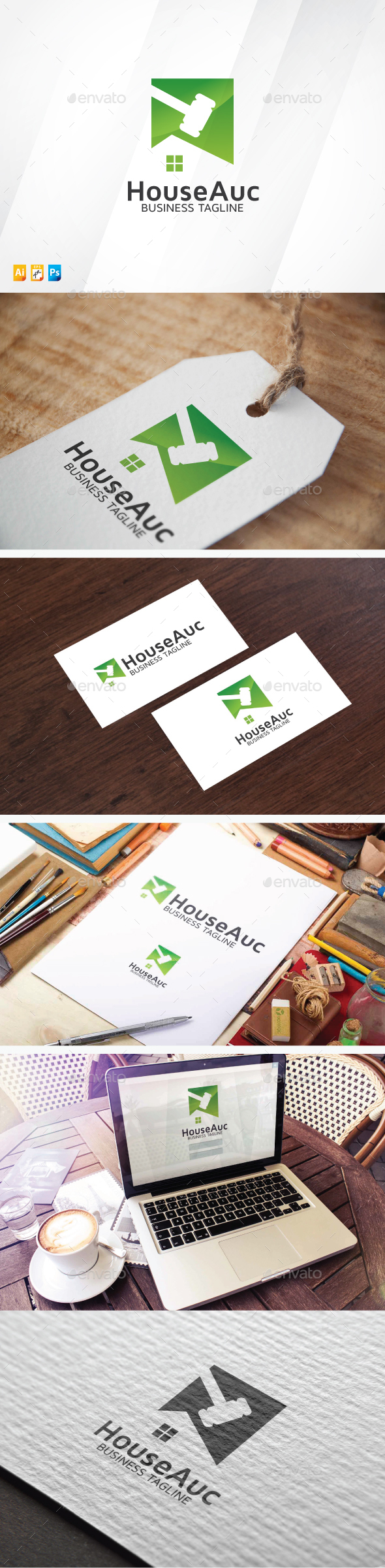 House Auction - Buildings Logo Templates