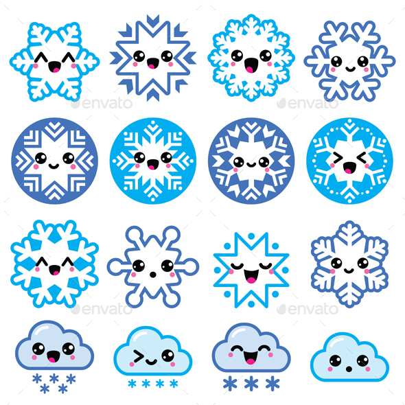 Kawaii Snowflakes - Christmas Seasons/Holidays