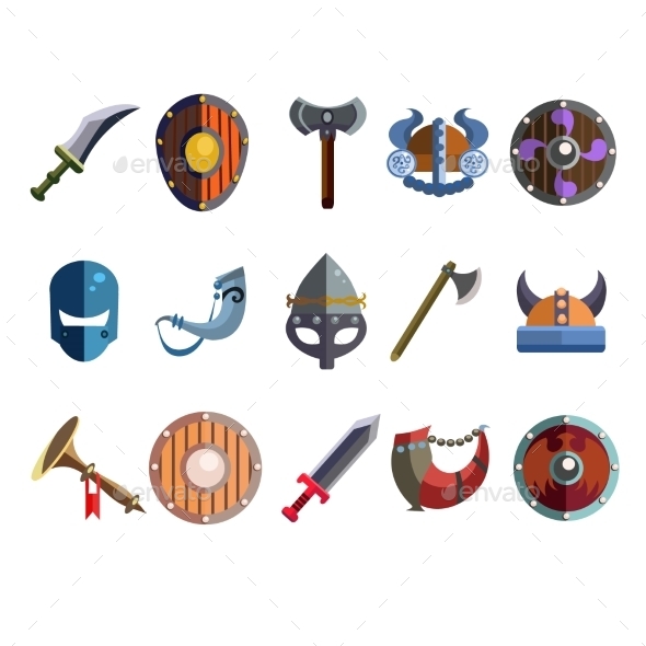 Viking Cartoon Weapon and Equipment Viking Cartoon Weapon and Equipment