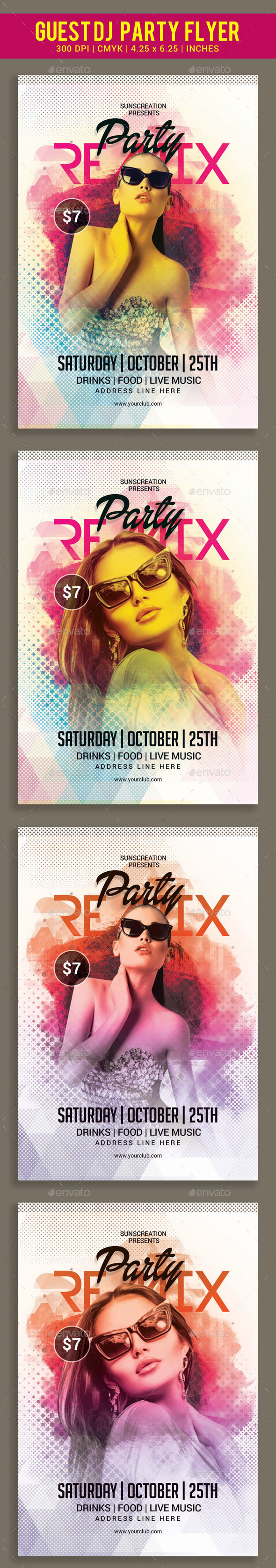 Guest Dj Party Flyer template - Clubs & Parties Events