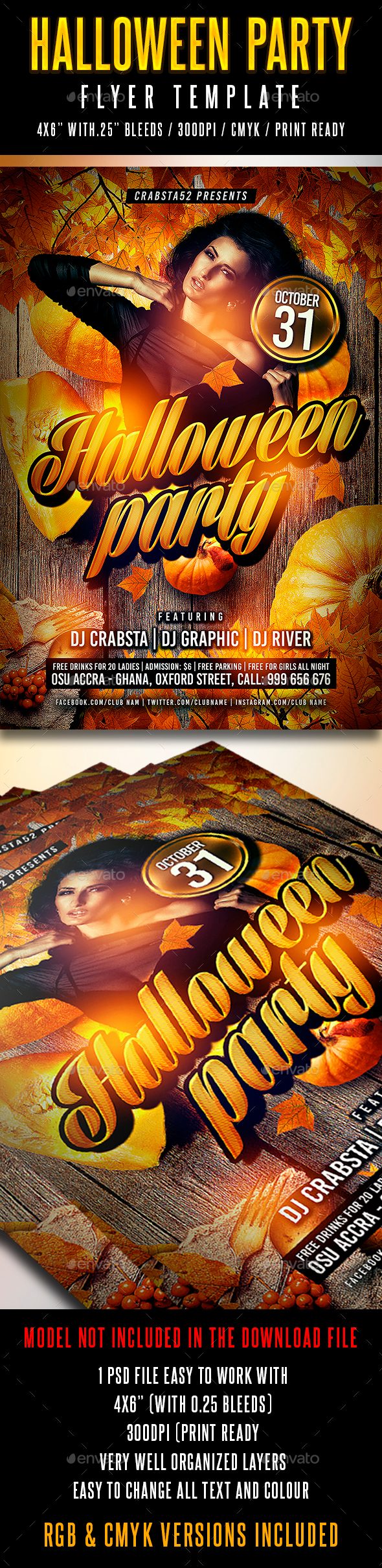 Halloween Party Flyer Template - Flyers Print Templates