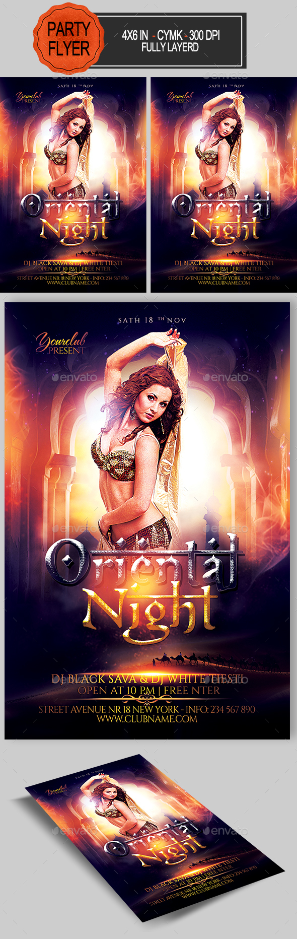 Oriental Night Flyer - Clubs & Parties Events
