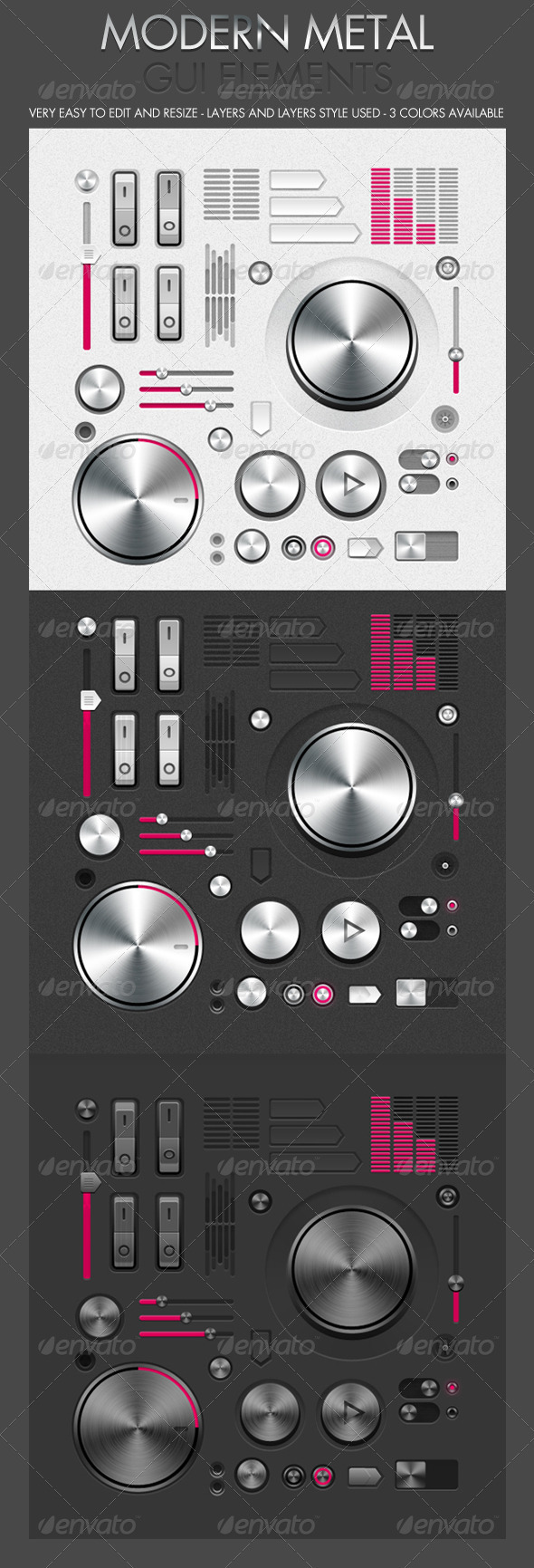 Modern Metal GUI Interface - User Interfaces Web Elements