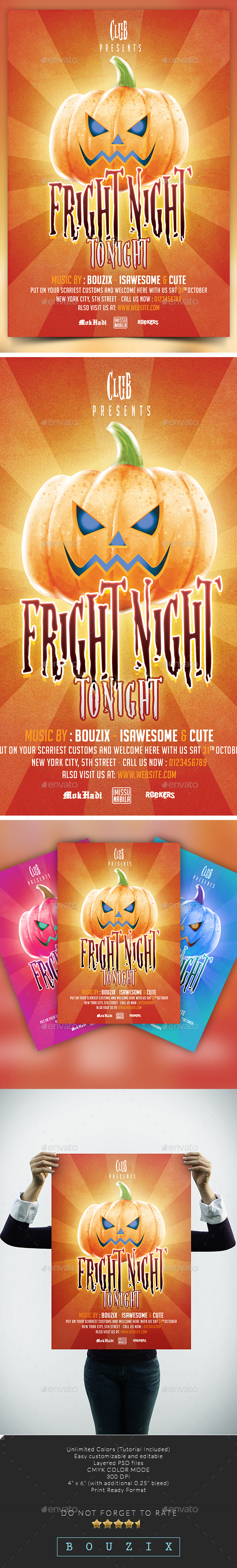 Fright Night Halloween Flyer - Flyers Print Templates