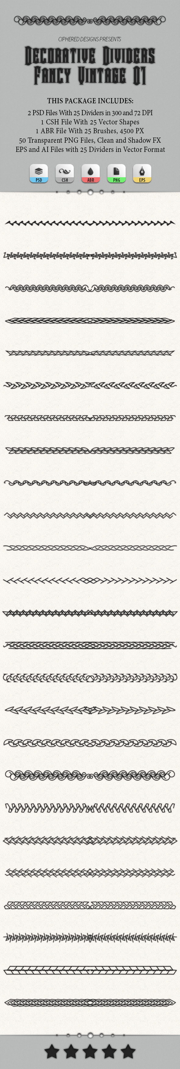 Decorative Dividers - Fancy Vintage 01 - Shapes Photoshop