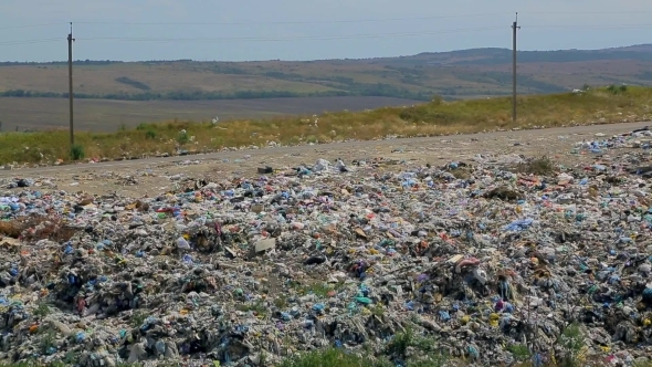 Pile Of Domestic Garbage At Urban Dump