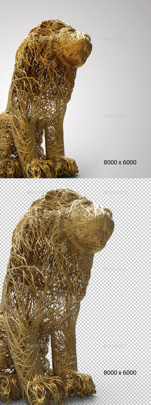 Creative Strong King Lion Wires - Characters 3D Renders