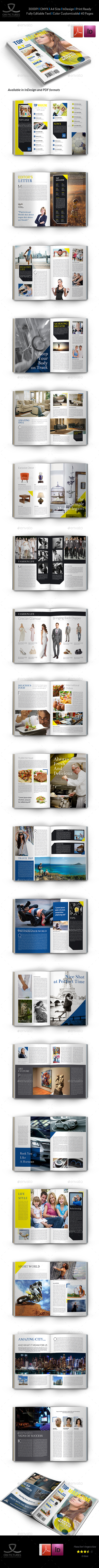 Top Magazine Template - 40 Pages - Magazines Print Templates