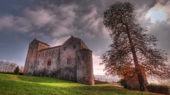 Prunetto castel HDR. Italy countryside alt