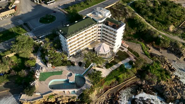 Aerial View old Hotel Background Turkey Alanya alt