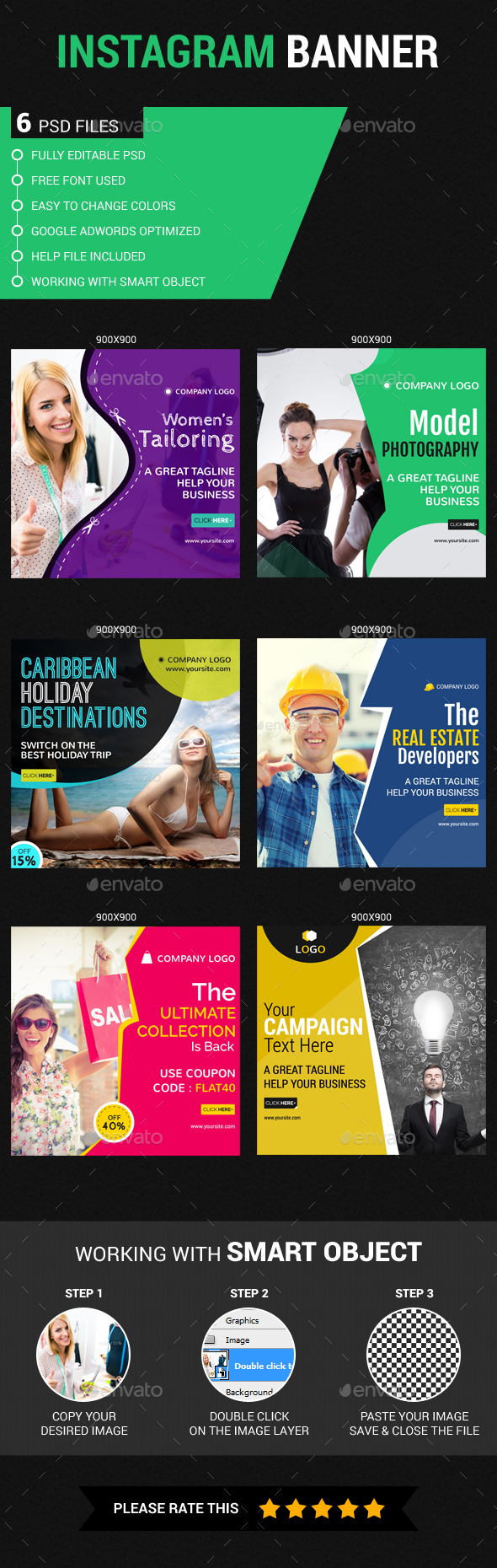 Multipurpose Instagram Templates - Banners & Ads Web Elements