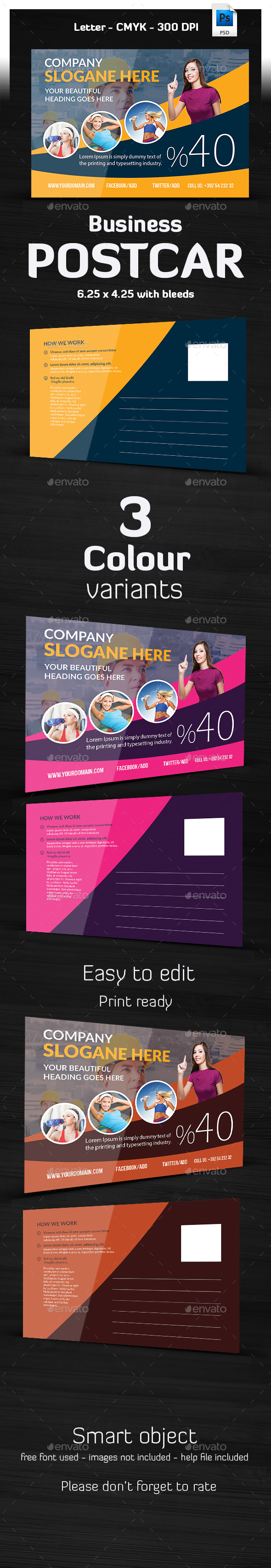Postcard Template - Cards & Invites Print Templates