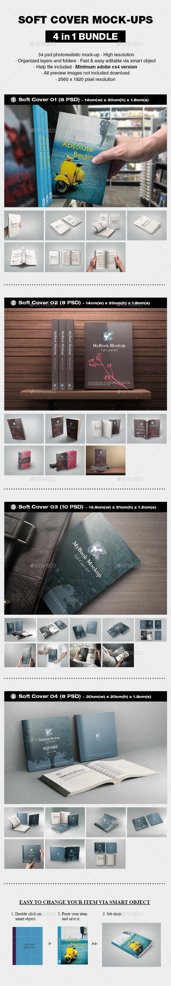 Soft Cover Mock-up Bundle Soft Cover Mock-up Bundle