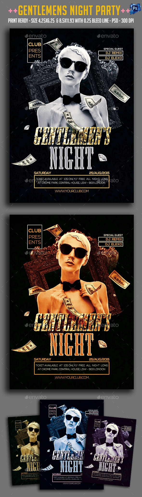 Gentlemen's Night Party Flyer - Clubs & Parties Events
