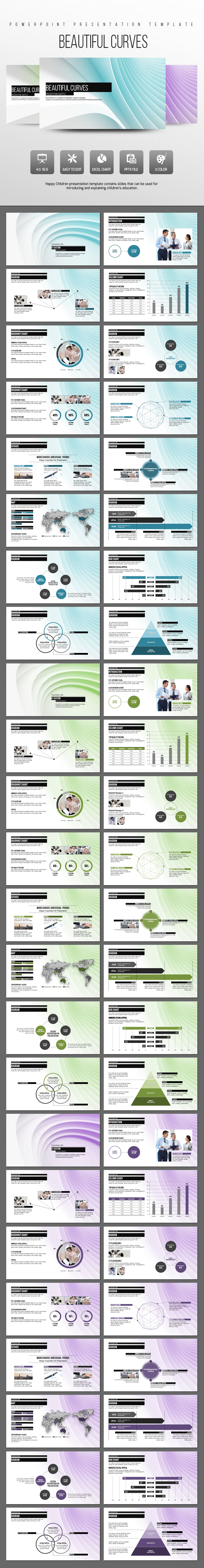 Beautiful Curves - Abstract PowerPoint Templates